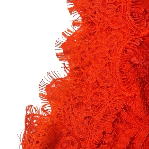 Zara Red Lace Sleeveless Crop Top Back Zipper Women’s Size Small - Picture 8 of 10